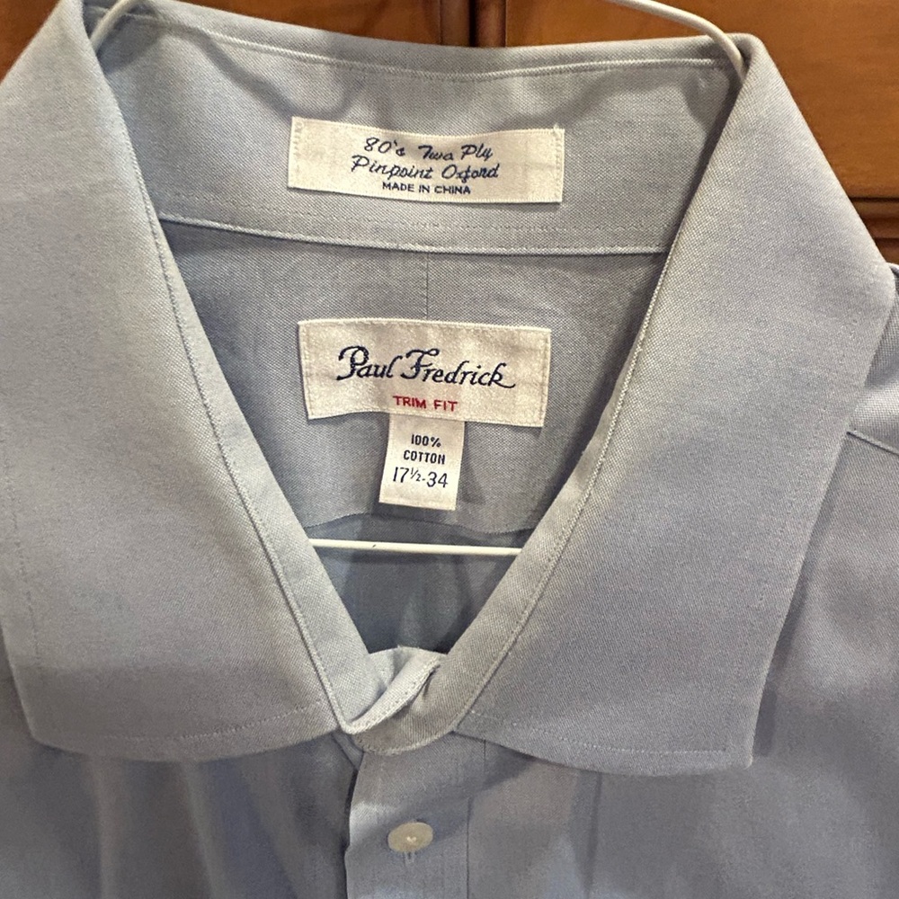 Paul Fredrick Blue Dress Shirt Classic Style